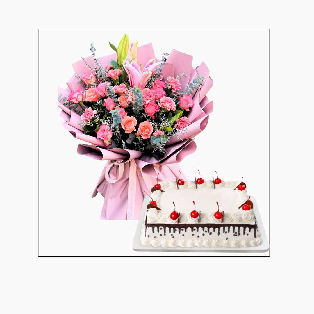 Mixed flowers with cake (Code16)