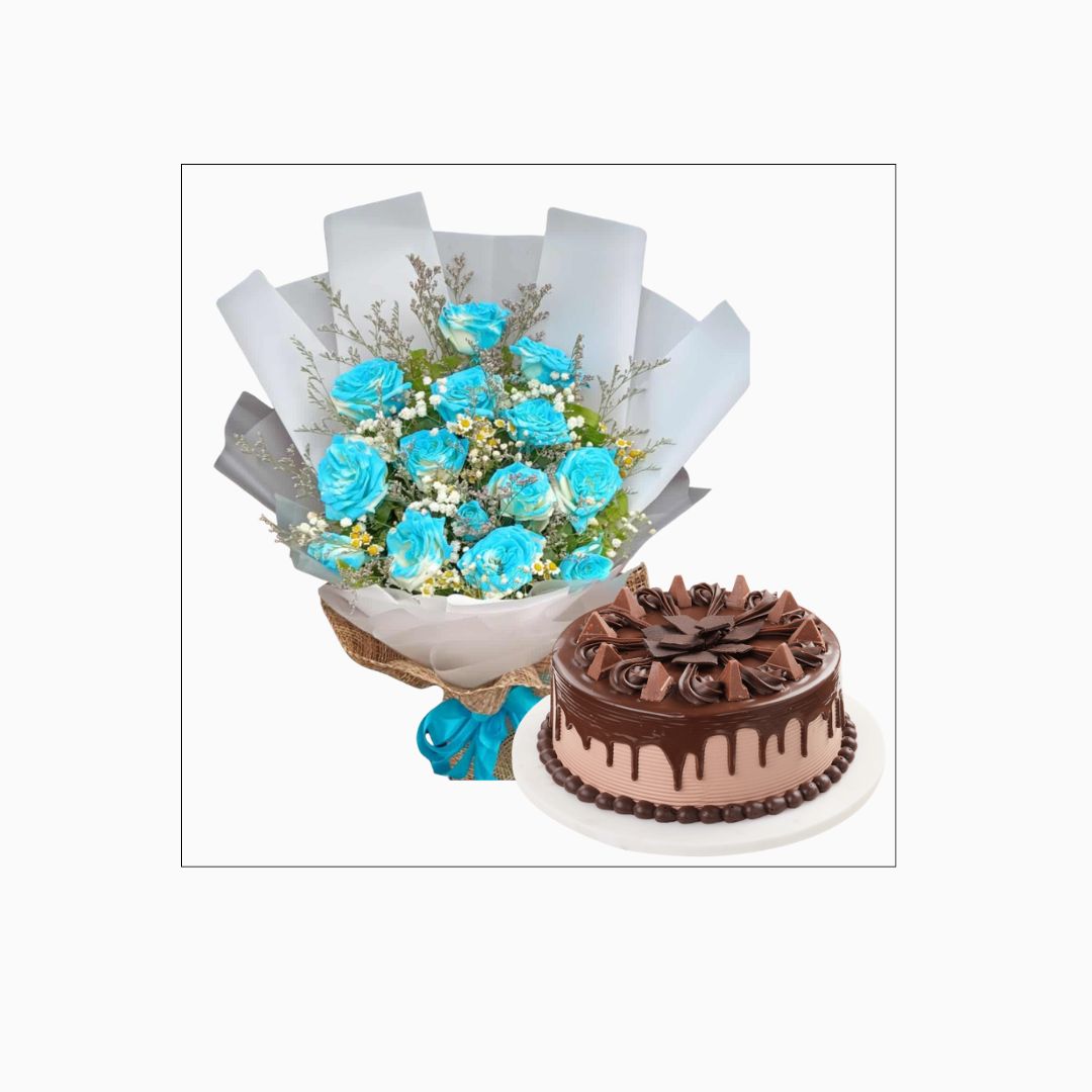 Mixed flowers with cake (Code18)