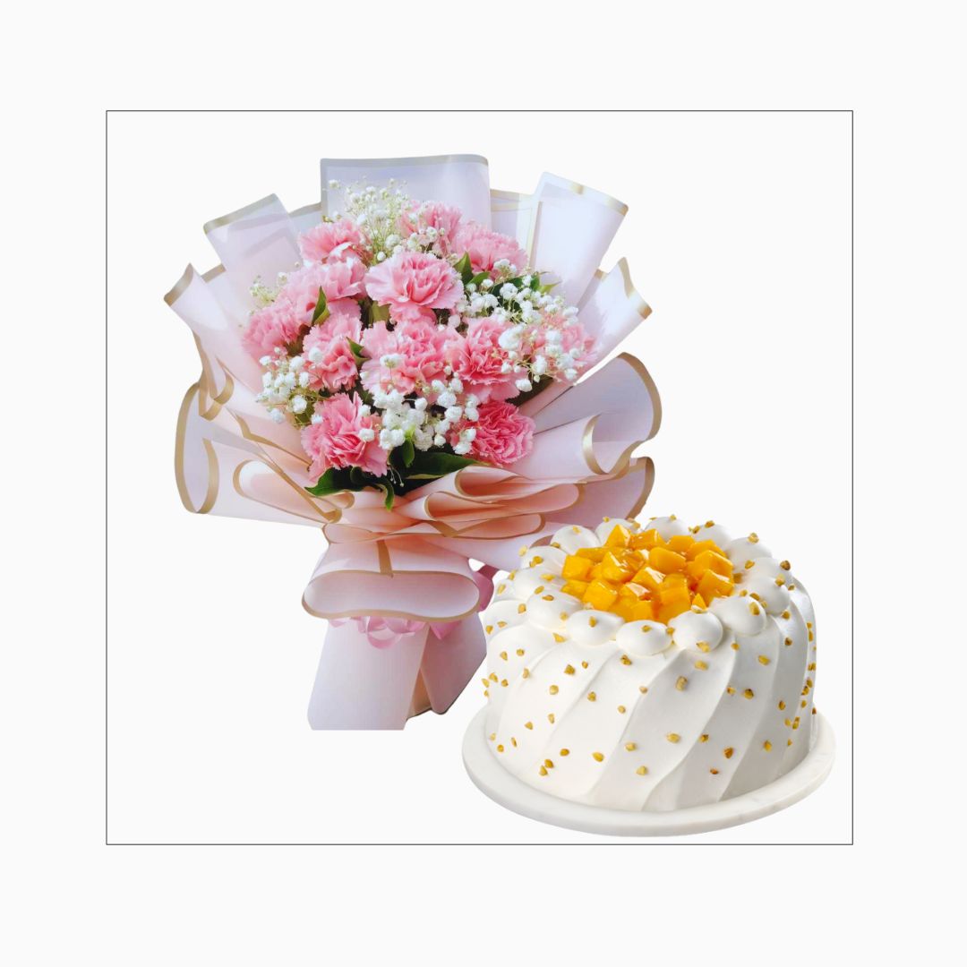 Mixed flowers with cake (Code22)