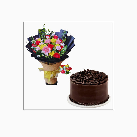 Mixed flowers with cake (Code5)