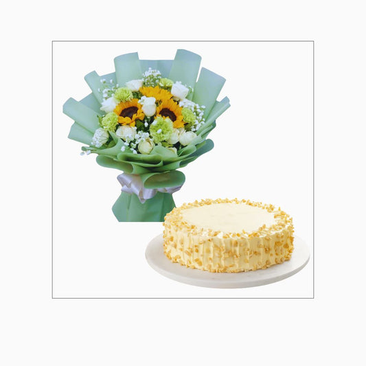 Mixed flowers with cake (Code8)