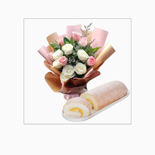 Mixed flowers with cake (Code14)
