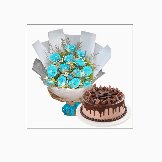 Mixed flowers with cake (Code18)